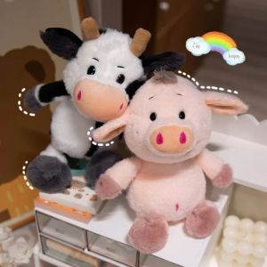 ANGCHI Animal Cattle Animal Plush Doll Stuffed Cow Bull Simulation Milk Cow Plush Doll Cute Soft Cow Plush Toy Birthday Gift