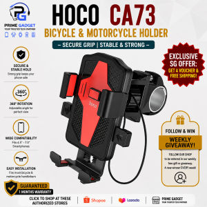 HOCO CA73 Flying Universal Bicycle & Motorcycle Phone Holder One-Touch Mobile Phone Stand Secure Handlebar Mount for Bike Motorbike Scooter