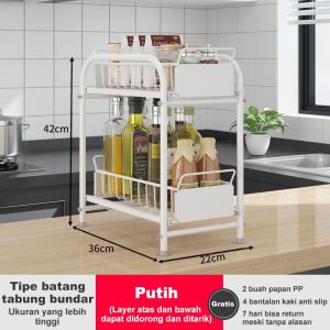 Rak Dapur Rak Bawah Wastafel  Rak Kabinet Lemari Dapur Keranjang Geser Rak Tarik