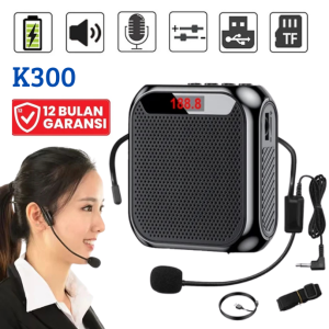 BERGARANSI Taffware Speaker Megaphone Pinggang Portable Mini Mic Wireless Bando Pengeras Suara Untuk Guru K300