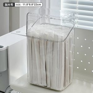 Transparent Large Capacity Straw Storage Box / Space Saving Mini Coffee Box / Dust-Proof Marker Storage Box