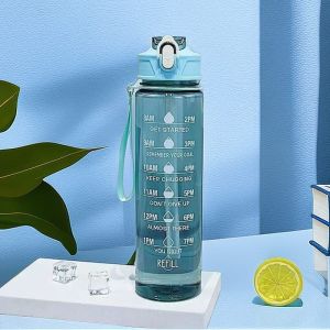 KINGENDSHOP - Botol Viral Bening / Transparan Kapasitas 900ML Free Stiker 2D & 3D - 1036