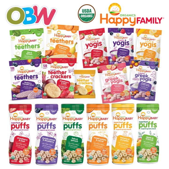 Happy Baby Family Organic Baby Snack (Superfood Puffs/Teethers Wafer