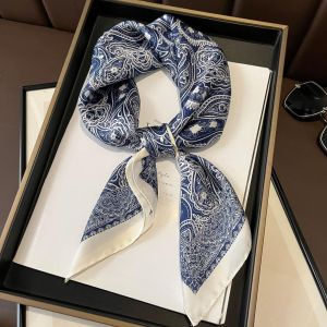 70cm Retro Silk Scarf Fashionable All-Match Streamer Casual Style Decorative Scarf Simulation Silk Small Square Scarf