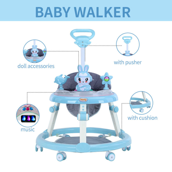 3 IN 1 MULTIFUNCTIONAL BABY WALKER WITH ROCKER & STROLLER –