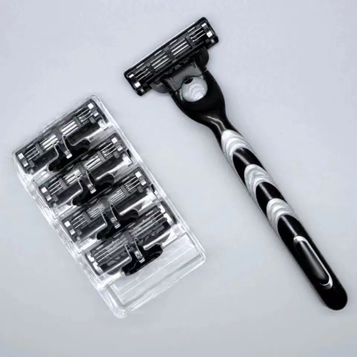 [handle+12Blades] 4Pcs Men Razor Blades for Mach 3 Shaver Shaving ...