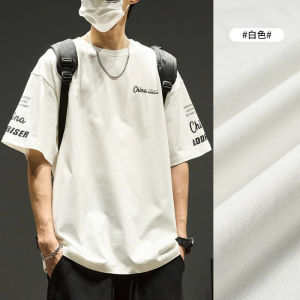 潮牌短袖t恤男夏季美式重磅280g纯棉设计感体恤宽松潮流白色半袖