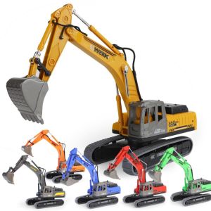 HEFEI Simulation Excavator Model Toy Flexible Joints Rotatable Construction Vehicle Model Birthday Gift Pull Arm Engineering Vehicle Toy Boys Gifts