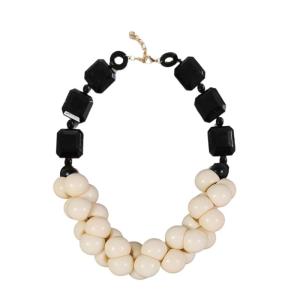 Ethnic Layer Beads Necklace Portable Resin Handcraft Bohemian Designs for Casual Outfits