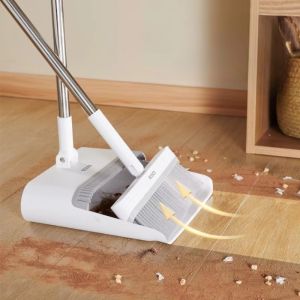 ZHAOCAIMAO Bàn chải dày Bộ chổi và chổi quét bụi Có thể gập lại Lông mềm Chổi quét Đa mục đích Đứng thẳng Bộ chổi vệ sinh Hộ gia đình