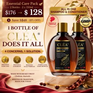 CLÉA Bo Ket 2-in-1 Herbal Shampoo & Conditioner Twin Pack 2 x 350ml | Made in Singapore