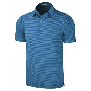 Dry Fit Golf Polo T Shirts for Men Moisture Wicking Stretch Sports Breathable Striped Lapel Collar Casual T-Shirt