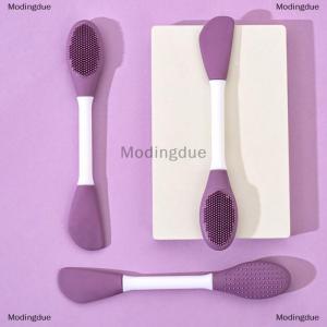 [COD] Modingdue แปรงมาส์กหน้าซิลิโคนสองหัวแปรงนวดหน้าแปรงทำความสะอาดใบหน้าอุปกรณ์ขูดทำความสะอาดหน้าแบบทำมือ