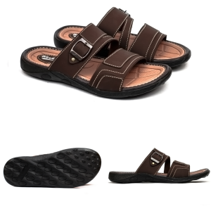 Sandal Pria Dewasa Selop Cowok Cowo Laki Laki Casual Kasual Sandal Kulit Slide Premium Terbaru