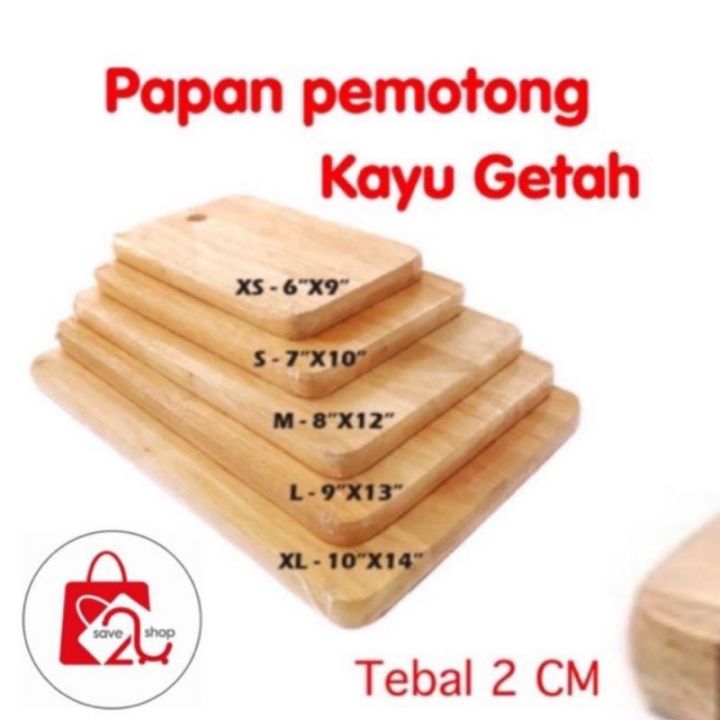 Papan Pemotong / Cutting Board ( Kayu Getah ) | Lazada