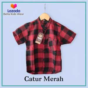 Nazeera id kemeja flanel anak lengan pendek kemeja anak laki-laki kemeja anak murah (FLANEL PENDEK)
