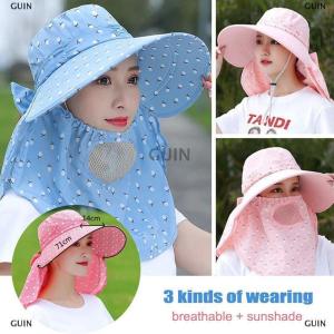 🎈🎀【Low price】GUIN Sun Hat Female Summer Hat Cover Face Breathable Sun Hat All-match Summer Hat with Big Rim Anti-ultraviolet Cycling Sunhat