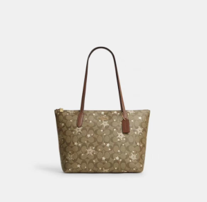 COACH/Outlet Ladies Classic logo Carriage pattern CN626 Large capacity Tote bag