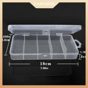 [CANAMEK] 5 Compartments Fishing Tackle Box Storage Case Fly Fishing Lure Spoon Hook Bait Case Boxes Fishing Accessories Tools