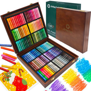 Soft Oil Pastels Gift Set 120 Colors Wooden Box Art Painting Drawing Blending Ideal Gift Choice for Everyone DIY Crafts