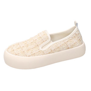 Casual womens shoes 2024 fall models small fragrant wind thick bottom single shoes Breathable sports small white shoes