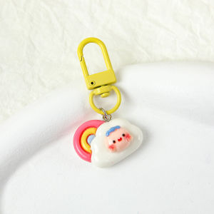 St. kunkka 1pcs Resin Cartoon Piglet Keychain Korean Version Of The School Bag pendant Cute Trinkets Pendant Girlfriend Gift Accessories