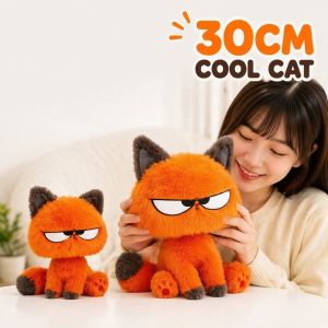 30cm Cool Cat Plush Toy 30cm Soft Orange Cat Stuffed Doll Cute Kitty Pillow For Kids Gift