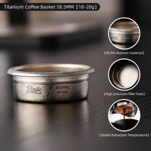 BINCOO Titanium Coffee Portafilter Powder Bowl Espresso Machine Handle Extraction Powder Bowl 58mm Accessory 18g
