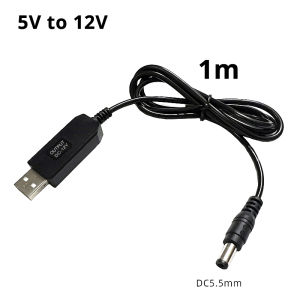 1M Power Step Up Converter Cable DC 5V to 12V USB Voltage Booster Cord 5.5x2.1mm Power Converter Lead for Electrical Appliances