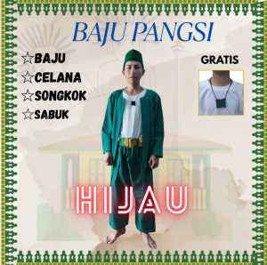 Baju Pangsi Betawi Dewasa Baju Celana Sabuk dan Songkok Tanpa Kaos