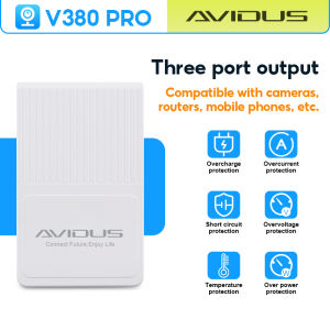 AVIDUS V380 PRO Compact 10400mAh Mini UPS Battery Backup for Smart Home Security Systems Multi-Output 5V/9V/12V 12-Hour Power Supply