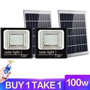 (🎉Promo Sale🎉Buy 1 Get 1 Free ) Solar 500W Super Bright Solar Light Auto-sensing Outdoor Flood Light Remote Control IP67 Waterproof LED Street Light Household Indoor Flood Light Lamp Led Light For Rooms At Night Solar Panel Lights 10 YearsWarranty