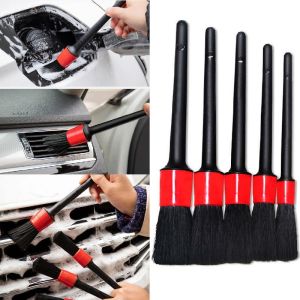 5PCS Car Motorcycle Detailing Brushes Car Wash Slit Brush Clean Seat Detail Brush for Cleaning