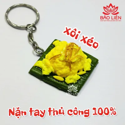 Móc khóa lưu niệm món ăn Việt Nam 3D đất sét nặn thủ công sơn phủ bóng - 3D Handmade Keychains