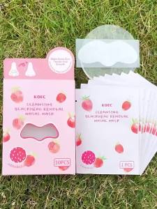 KOEC English version of strawberry blackhead removal nose strip T Deep cleansing blackhead and acne removal peel-off nasal mask
