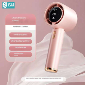 V2S N68 Fan Rechargeable Handheld Mini Fan 100 Level Adjustment Speed W/ LED Digital Display