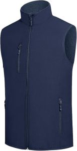 fit space Mens Lightweight Vest Softshell Sleeveless Windproof Jacket with Zipper Pcoket Cycling Travel Hiking Running Golf