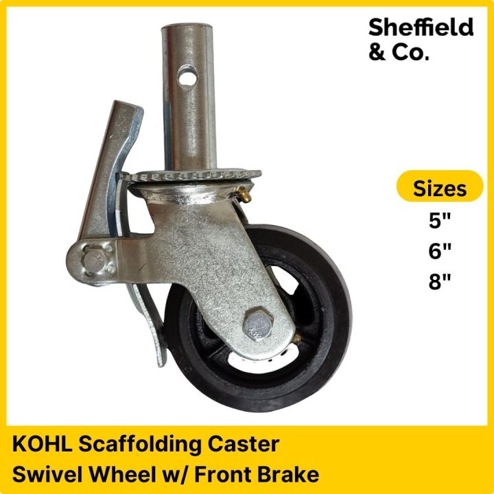 KOHL Caster, Scaffolding Caster, Swivel Rubber Wheel (Adjustable or Non