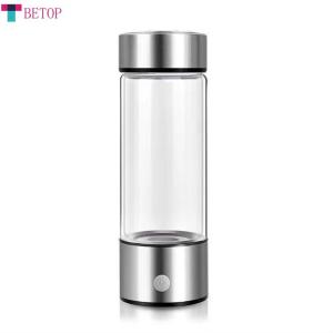 Teabelle  ขวดเครื่องกรองน้ำไฮโดรเจนไฟฟ้าถ้วยน้ำที่อุดมด้วยไฮโดรเจน420มล. ตัวกรองคุณภาพไทเทเนียมแบบพกพาสารต้านอนุมูลอิสระ