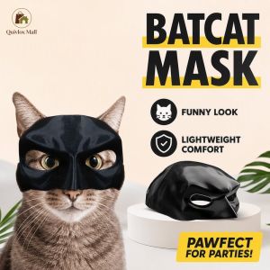 3D Bat Cat Mask Funny Half Face Cosplay Prop Halloween Party Pet Costume Accessory For Cats Kitten Decor