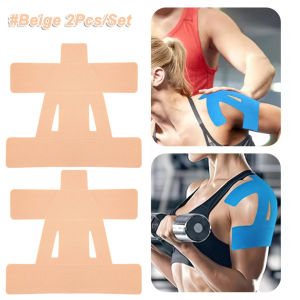 Buzesty Precut Kinesiology Tape2Pcs/set Muscle Support Adhesive Breathable Elastic Athletic Sports Original Cotton Tape Therapy Recovery for KneesAnkleCalfBackWaistShoulderHandElbow Joint Pain Relief