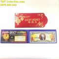 [HCM]Tiền kỷ niệm 2 USD con Gà 2017 Màu xanh đỏ và vàng Tờ tiền dài 15cm ngang 6.5cm - TLX056. 