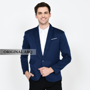 Jas Blazer Formal Pria Model Slimift Bahan Tebal Premium Terbaru Motif List Putih Casual