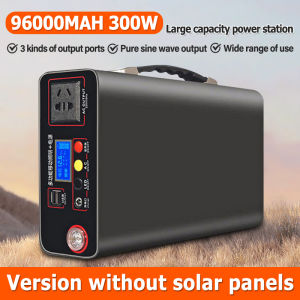 Portable Solar Power Supply 96000mAh Outdoor 220V 300W Solar Generator Set Fast Charging Large Capacity Power Station With Solar Charging Panel Outdoor Charging Bank Travel Camping Home Emergency Power Supply DC/AC External Battery Support USB Port