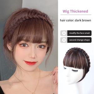 Fashion fringe wig covered with white hair age reduction anti-slip female simulated headband air fringe wig