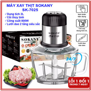 Máy Xay Thịt SOKANY Đa Năng Cối xay thịt Thủy Tinh Máy xay đa năng ăn dặm cho bé Dung tích 2L Máy xay thực phẩm máy xay làm giò chả 4 Lưỡi dao bằng thép Công Suất 800w Máy xay sinh tố máy xay ăn cối xay máy xay tỏi ớt dặm
