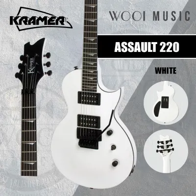 Kramer Assault 220 Electric Guitar with Floyd Rose - White (Les Paul Style)