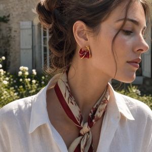 HEALMEYOU Round Shape Enamel Glaze Earrings Gold Plated French Spiral Hoop Earrings Creative Irregular Design Statement Ear Buckle For Women