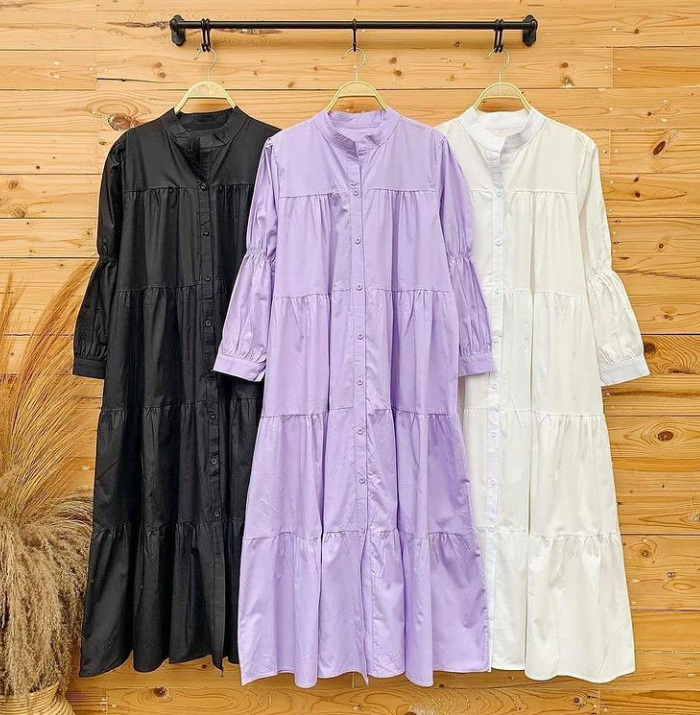 Gamis hanum crepe/ fahasion Atasan Wanita / Dress Hanum Maxy | Lazada ...
