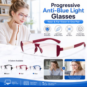 Reading Glasses Bifocal Glasses Anti Blue Light Frameless Stylish Diamond Cut